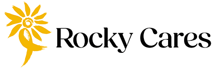 A black and white image of the rocky cliffs logo.